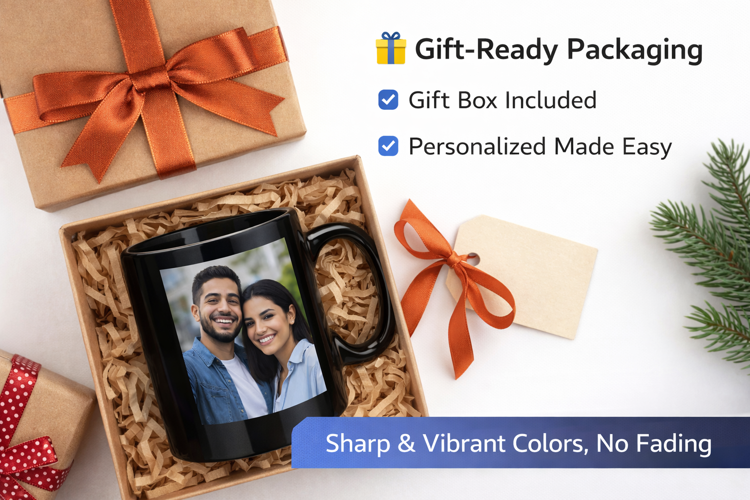 Personalized Magic Mug (Heat Reveal) – Custom Photo Color Changing Coffee Cup – 325ml Black Ceramic