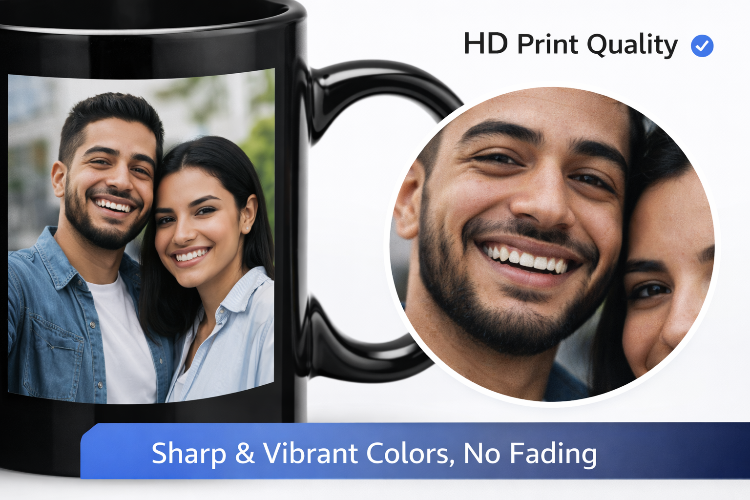 Personalized Magic Mug (Heat Reveal) – Custom Photo Color Changing Coffee Cup – 325ml Black Ceramic